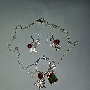 Christmas necklace with earings